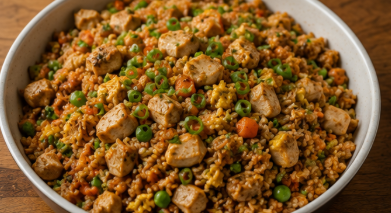 High-protein chicken fried rice